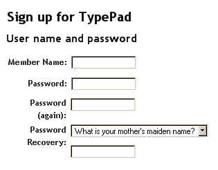Screen image of a registration form without any helpful user assistance.