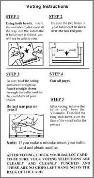 IInstructions for the Florida Vot-o-matic machines, which introduced us to the term "chad.