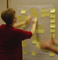 Photo: Whitney working on an affinity analysis